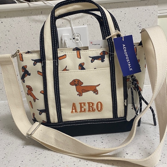 Aeropostale Handbags - NWT. Aeropostale, canvas, dachshund handbag.